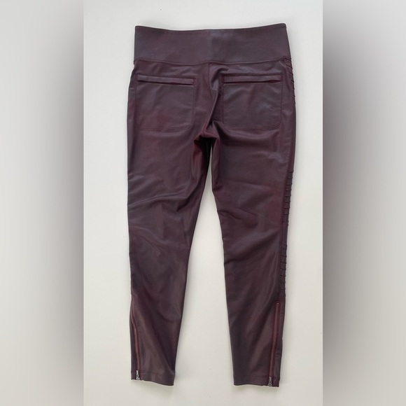 ATHLETA Delancey Gleam Moto Tight in Decadent Chocolate Deep Burgundy Size Large - Picture 3 of 11